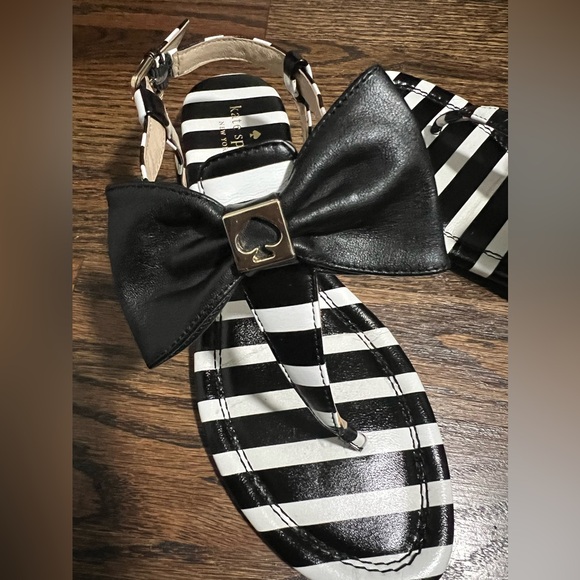 Kate Spade Leather Striped with Bow Gladiator Sandals - Picture 3 of 5
